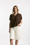 T-shirt over ice-cotton marrone donna Zanone - 1