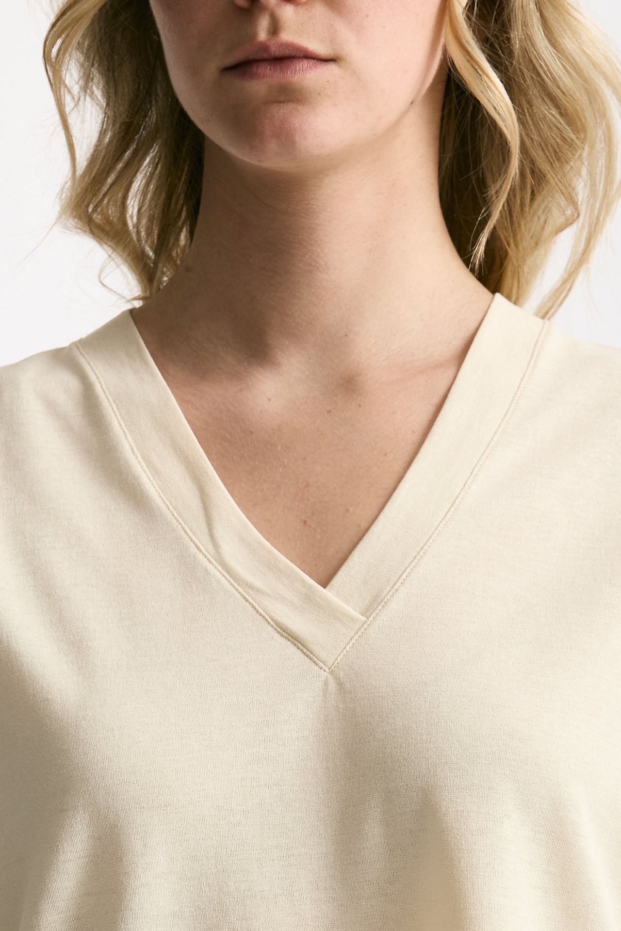 T-shirt over ice-cotton beige donna Zanone - 5