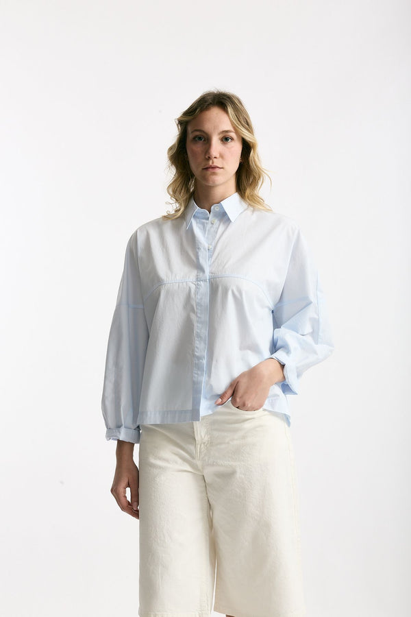 Camicia in cotone azzurro chiaro donna Zanone