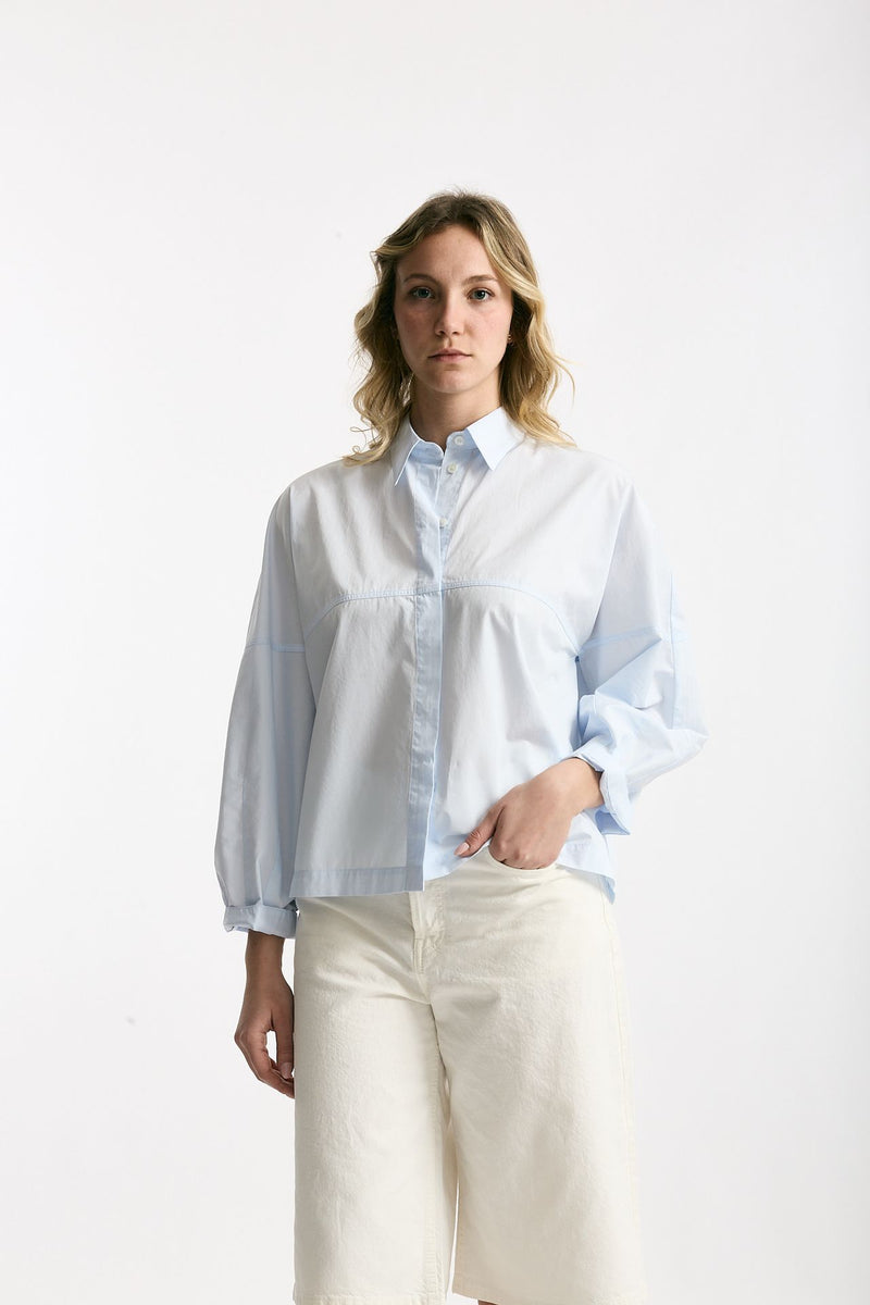 Camicia in cotone azzurro chiaro donna Zanone - 1
