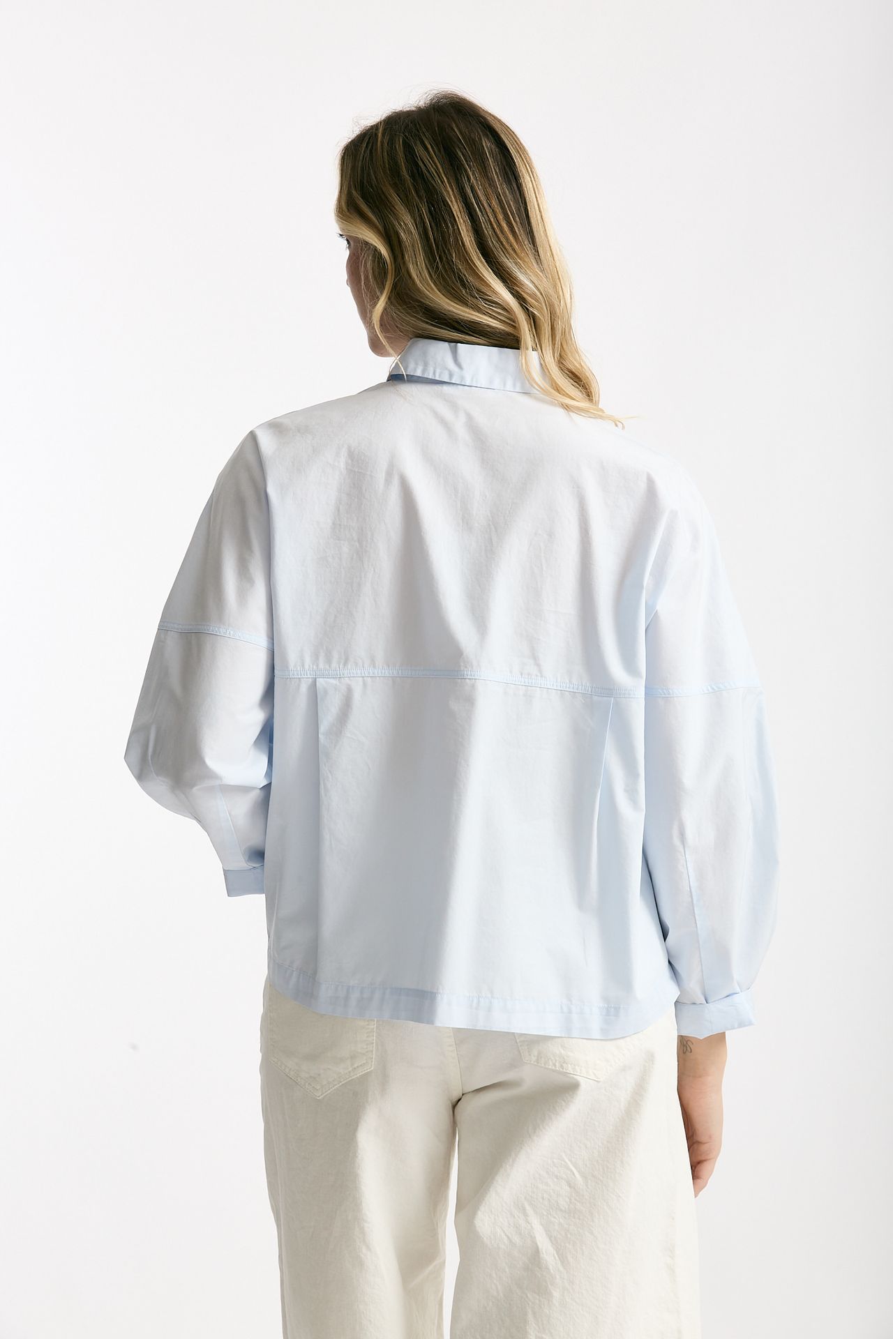 Camicia in cotone azzurro chiaro donna Zanone - 3