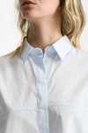 Camicia in cotone azzurro chiaro donna Zanone - 5
