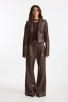 Giacca slim in eco pelle marrone donna The andamane - 1
