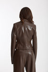 Giacca slim in eco pelle marrone donna The andamane - 3