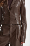 Giacca slim in eco pelle marrone donna The andamane - 6
