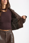 Giacca slim in eco pelle marrone donna The andamane - 7