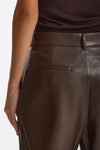 Pantalone vita alta in eco pelle marrone donna The andamane - 6
