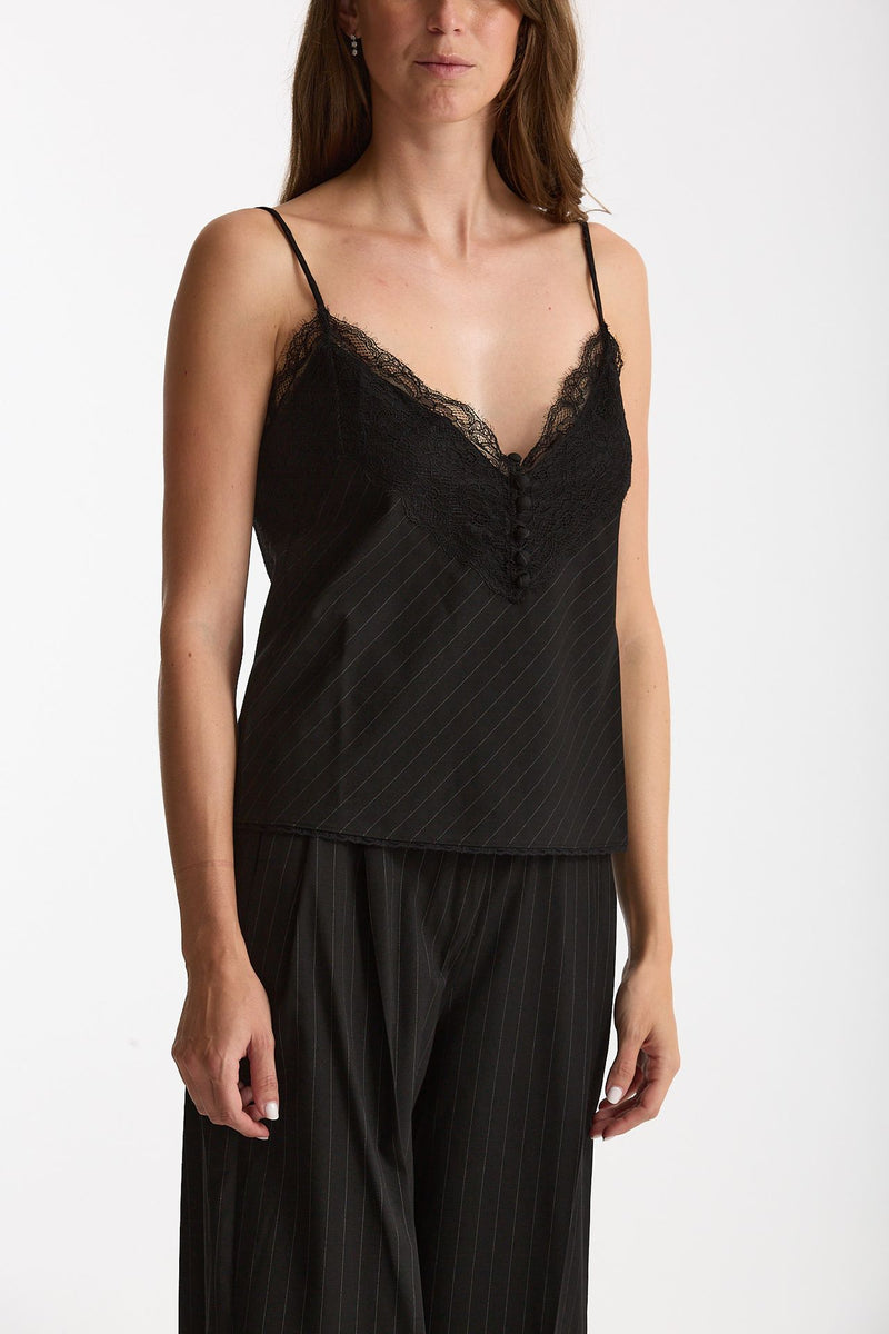 Top gessato nero donna The andamane - 1