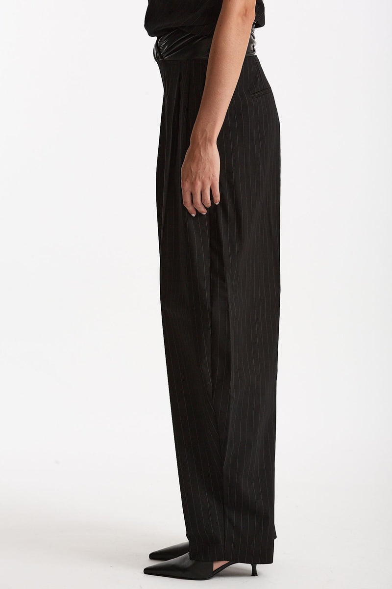 Pantalone gessato nero donna The andamane - 2