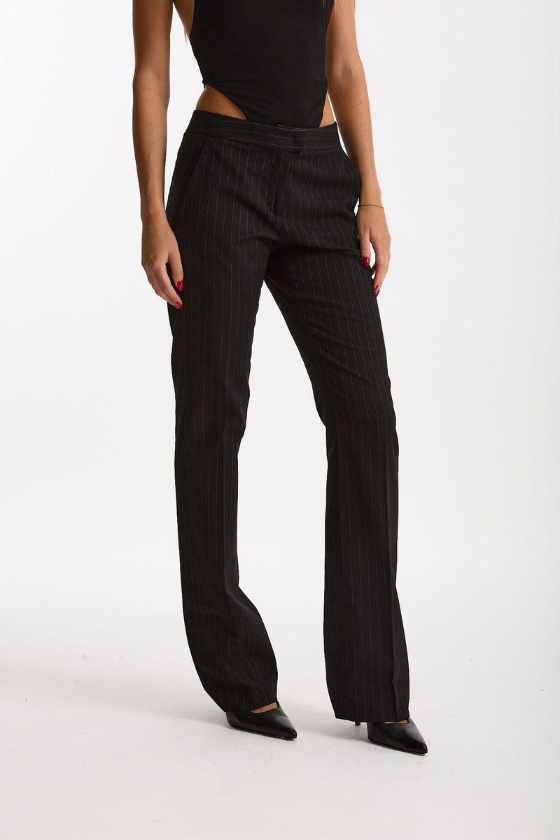 Pantalone gessato nero donna The andamane - 2