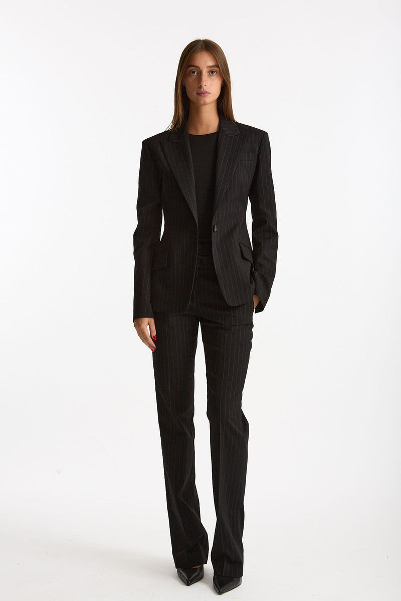 Giacca slim gessata nero donna The andamane - 2