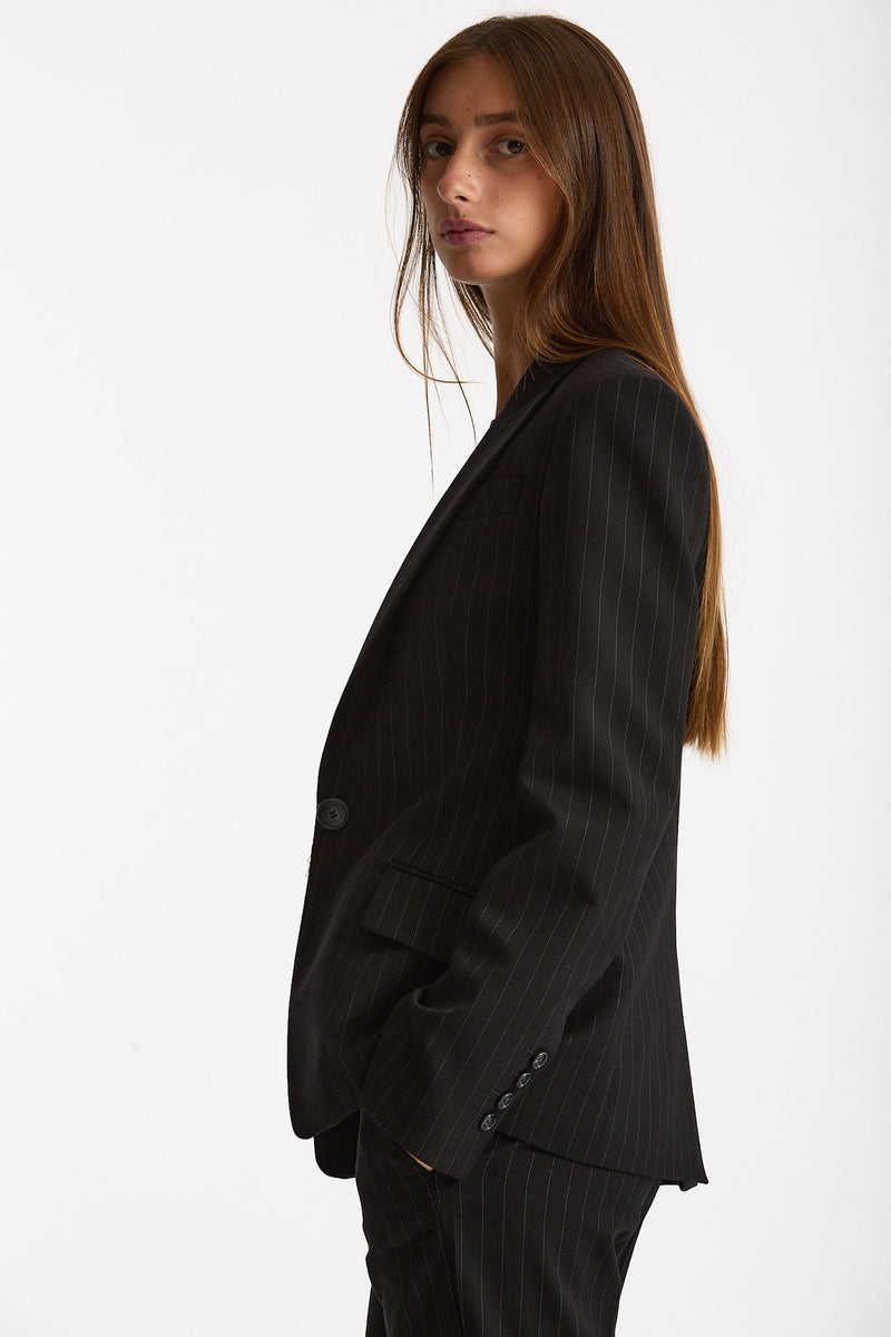 Giacca slim gessata nero donna The andamane - 4