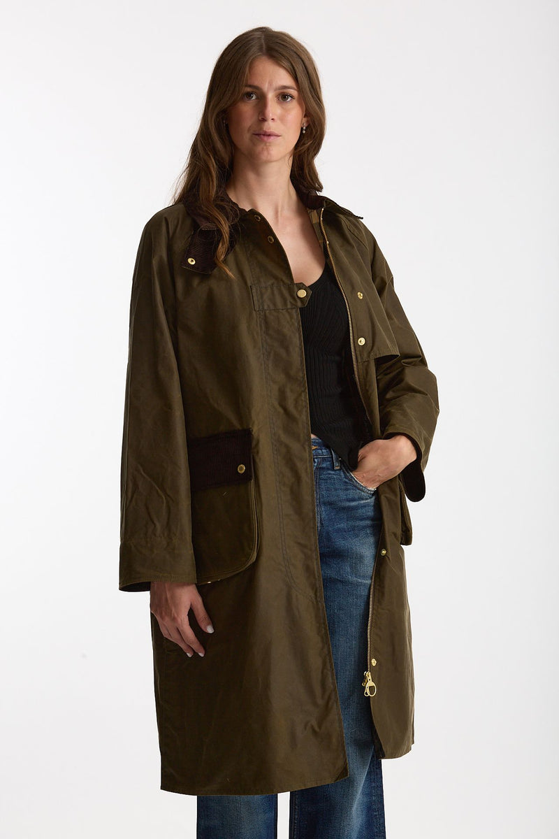 Giaccone cerato KIRKLESS WAX verde donna Barbour - 4