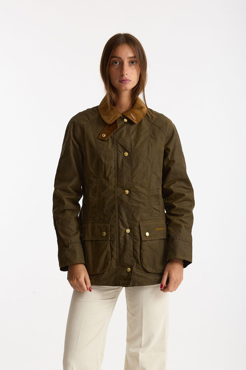 Giubbino BEADNELL WAX in cotone cerato verde donna Barbour - 6