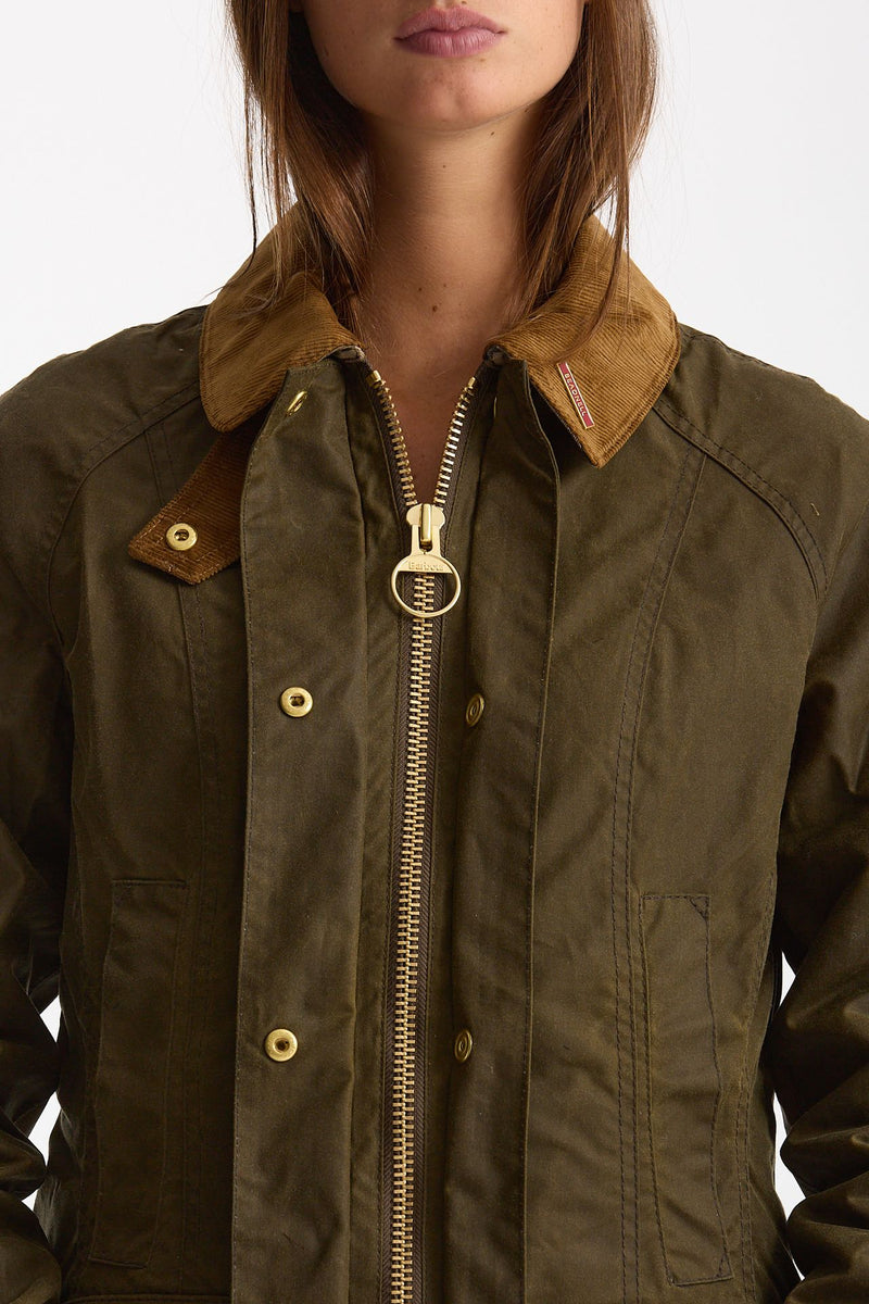 Giubbino BEADNELL WAX in cotone cerato verde donna Barbour - 2