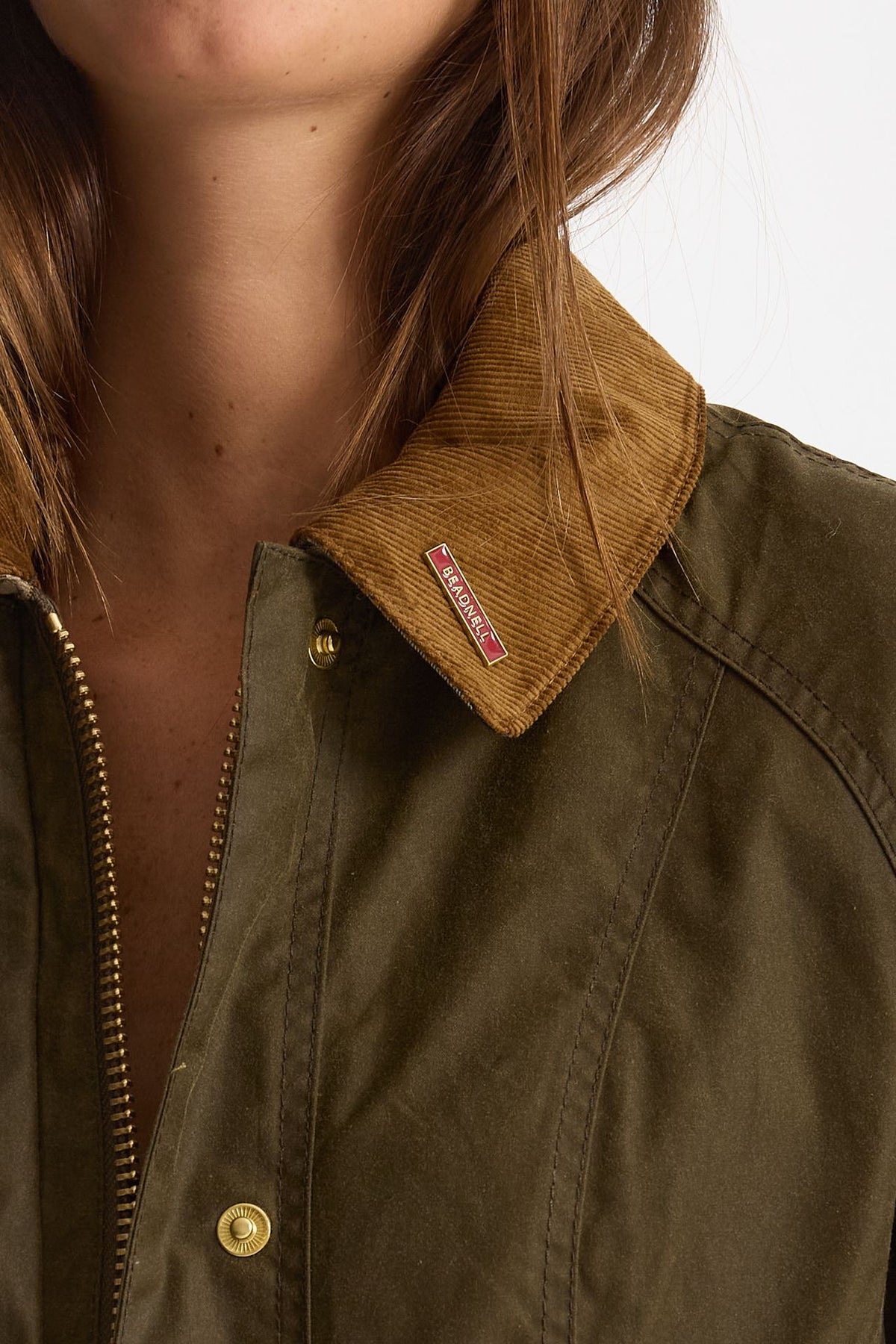 Giubbino BEADNELL WAX in cotone cerato verde donna Barbour - 7