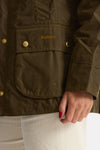 Giubbino BEADNELL WAX in cotone cerato verde donna Barbour - 8