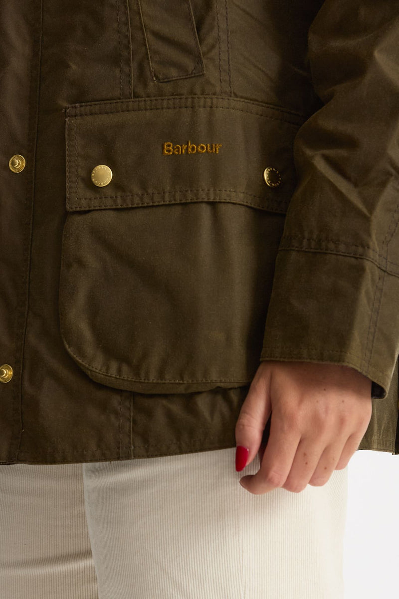 Giubbino BEADNELL WAX in cotone cerato verde donna Barbour - 8