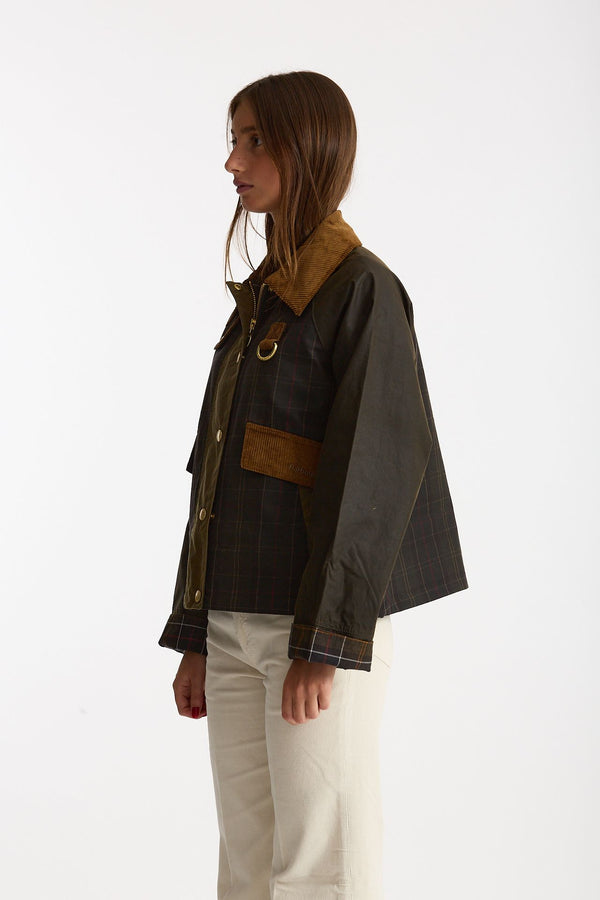 Giubbino cerato IRENE WAX verde donna Barbour