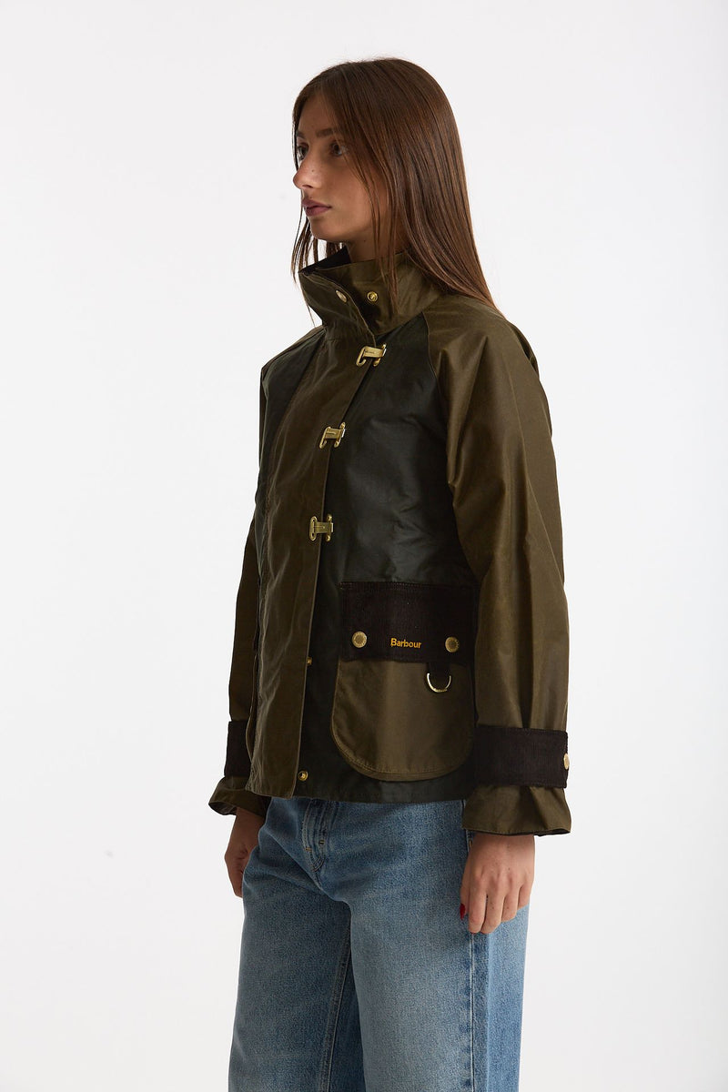Giubbino cerato HAZELWOOD verde donna Barbour - 3
