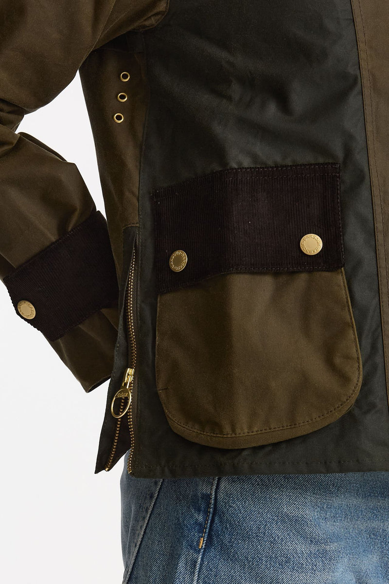 Giubbino cerato HAZELWOOD verde donna Barbour - 6