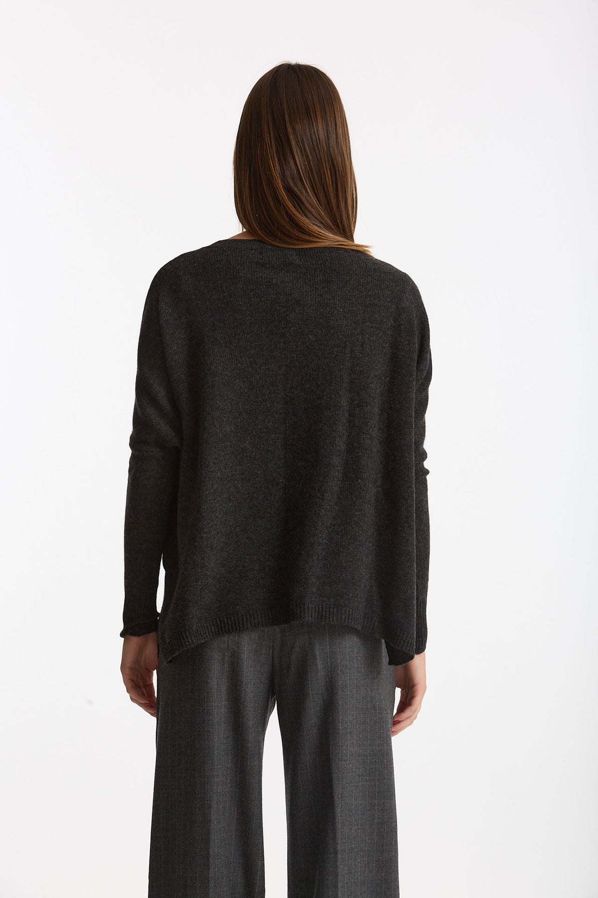 Cardigan over cashmere antracite donna Be you - 3