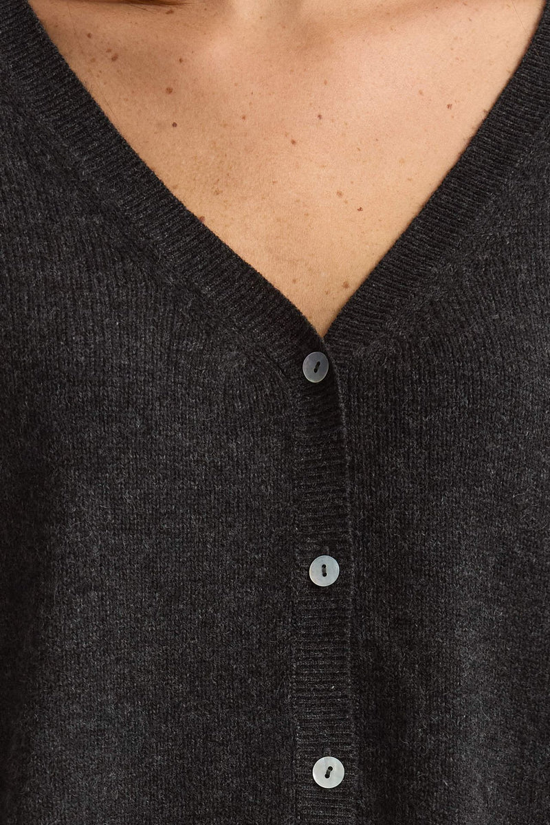 Cardigan over cashmere antracite donna Be you - 5