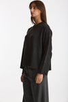 Maglia girocollo over in cashmere a due fili  antracite donna Be you - 3