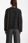 Maglia girocollo over in cashmere a due fili  antracite donna Be you - 4