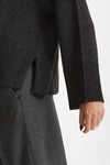 Maglia girocollo over in cashmere a due fili  antracite donna Be you - 6
