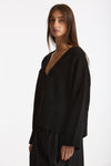 Cardigan over in cashmere a due fili nero donna Be you - 1
