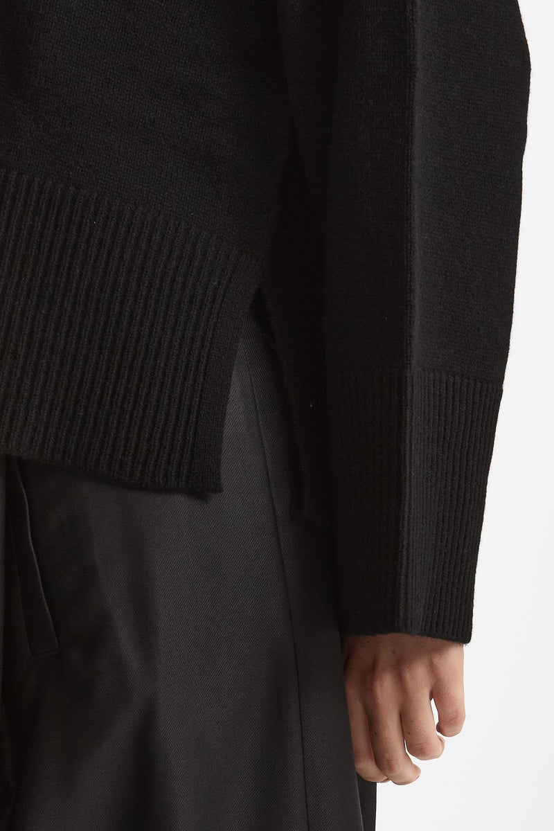 Cardigan over in cashmere a due fili nero donna Be you - 6