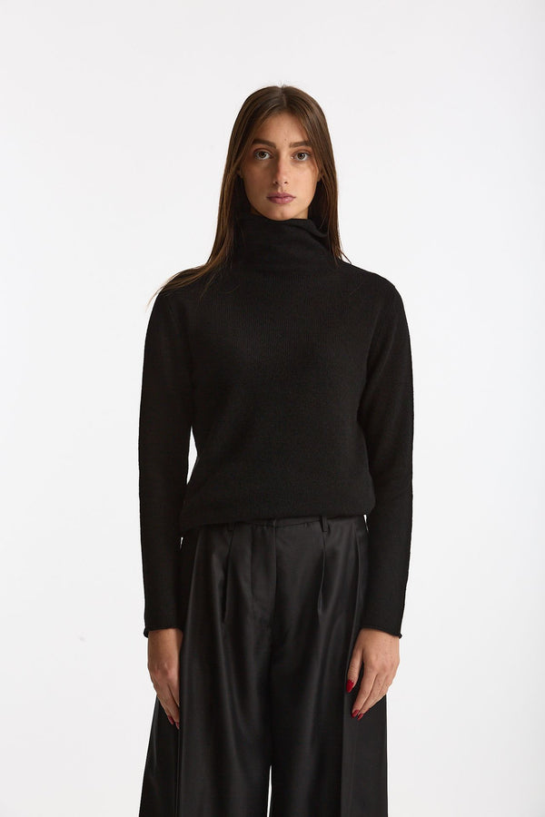 Maglia dolcevita regular in cashmere nuvola nero donna Be you