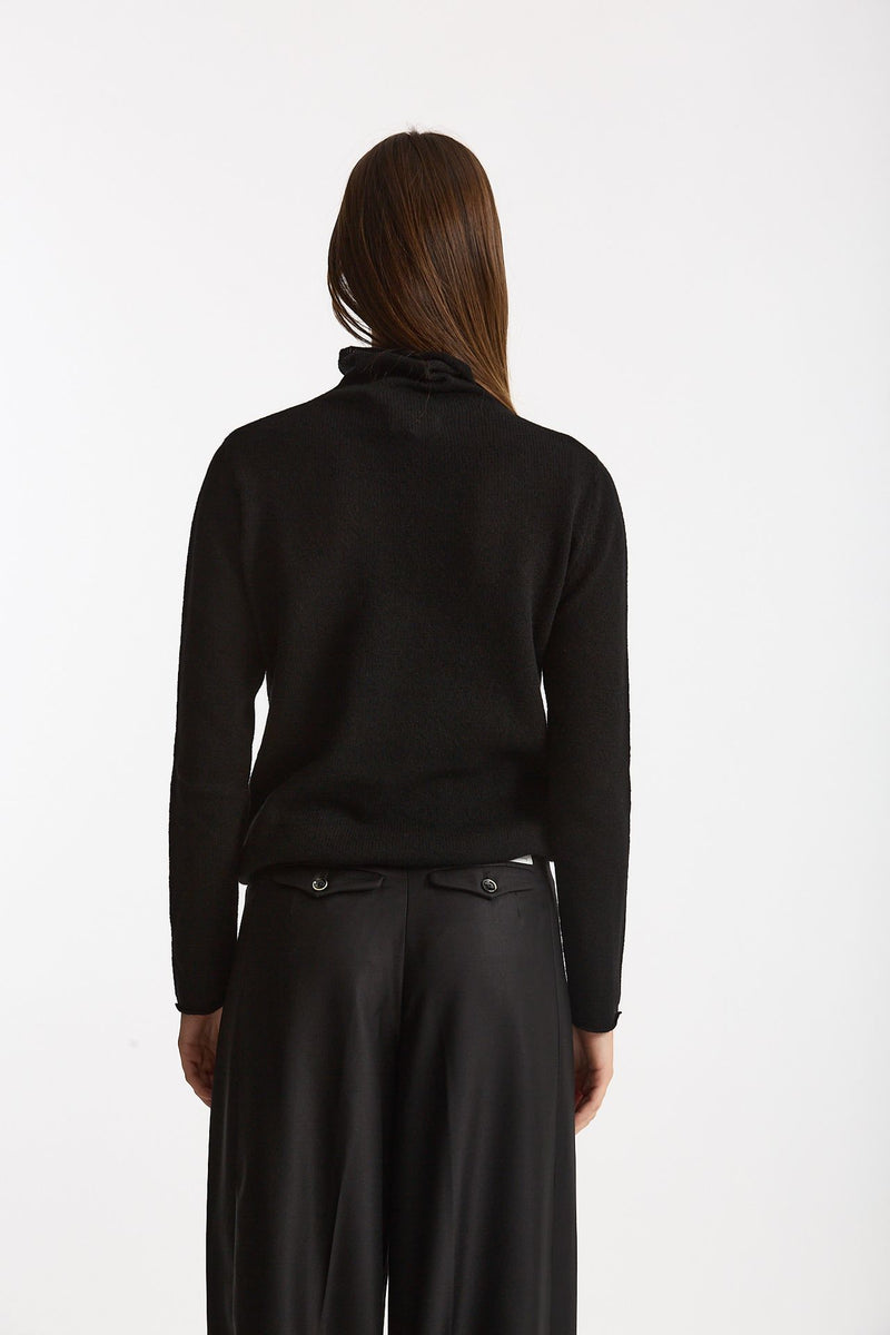 Maglia dolcevita regular in cashmere nuvola nero donna Be you - 3