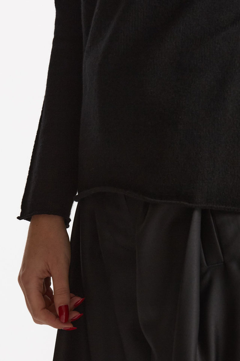 Maglia dolcevita regular in cashmere nuvola nero donna Be you - 5