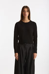 Maglia girocollo regular in cashmere a due fili nero donna Be you - 1