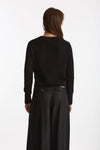 Maglia girocollo regular in cashmere a due fili nero donna Be you - 3