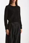 Maglia girocollo regular in cashmere a due fili nero donna Be you - 4