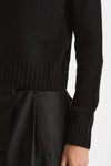 Maglia girocollo regular in cashmere a due fili nero donna Be you - 5