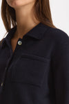 Maglia polo serafino in cashmere blu notte donna Be you - 4