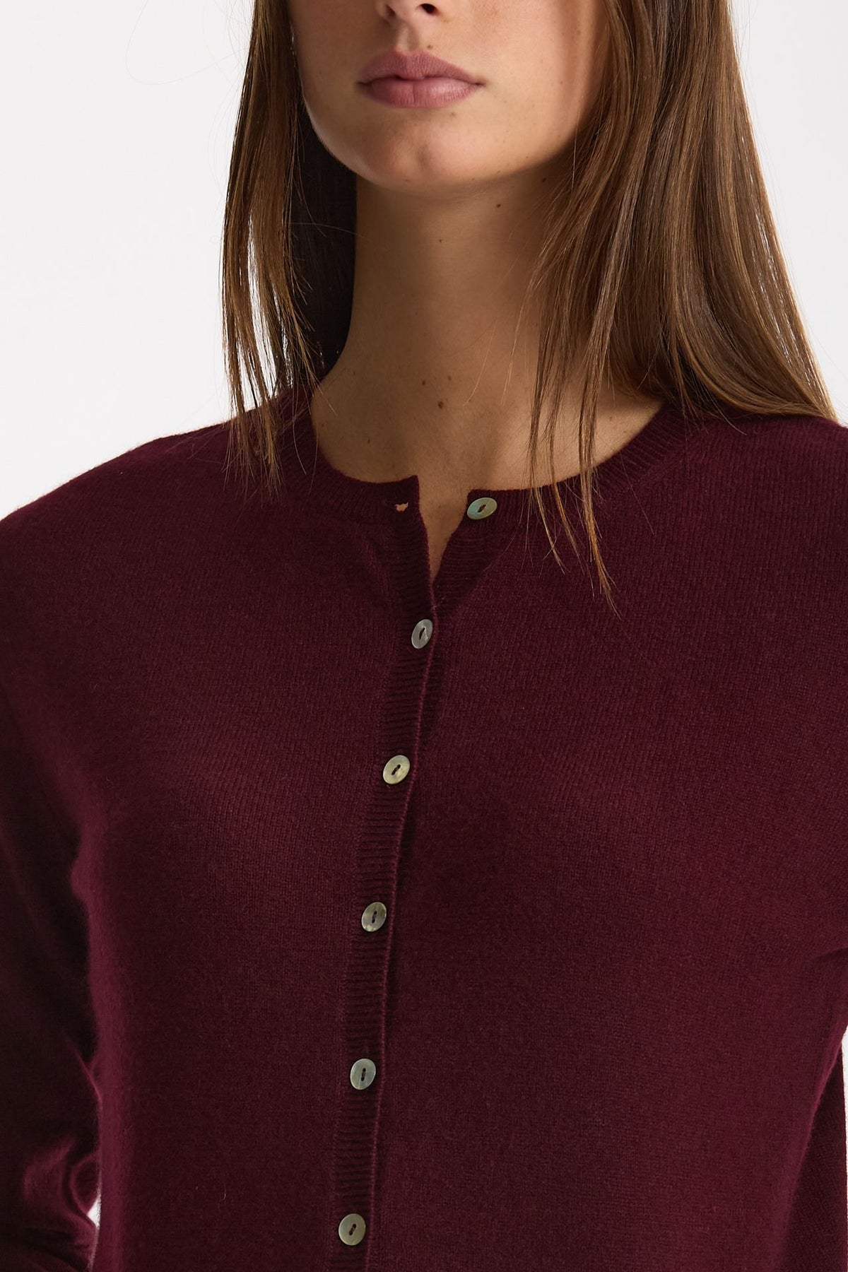 Cardigan slim in cashmere merlot donna Be you - 4
