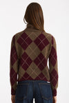 Maglia dolcevita in cashmere a due fili a rombi donna Be you - 5