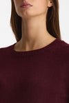 Maglia girocollo regular in cashmere a due fili merlot donna Be you - 5