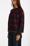 Maglia girocollo rigata in cashmere a due fili donna Be you - 3