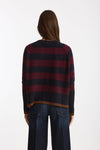 Maglia girocollo rigata in cashmere a due fili donna Be you - 4