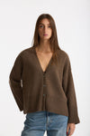 Cardigan over in cashmere a due fili  beige tortora donna Be you - 1
