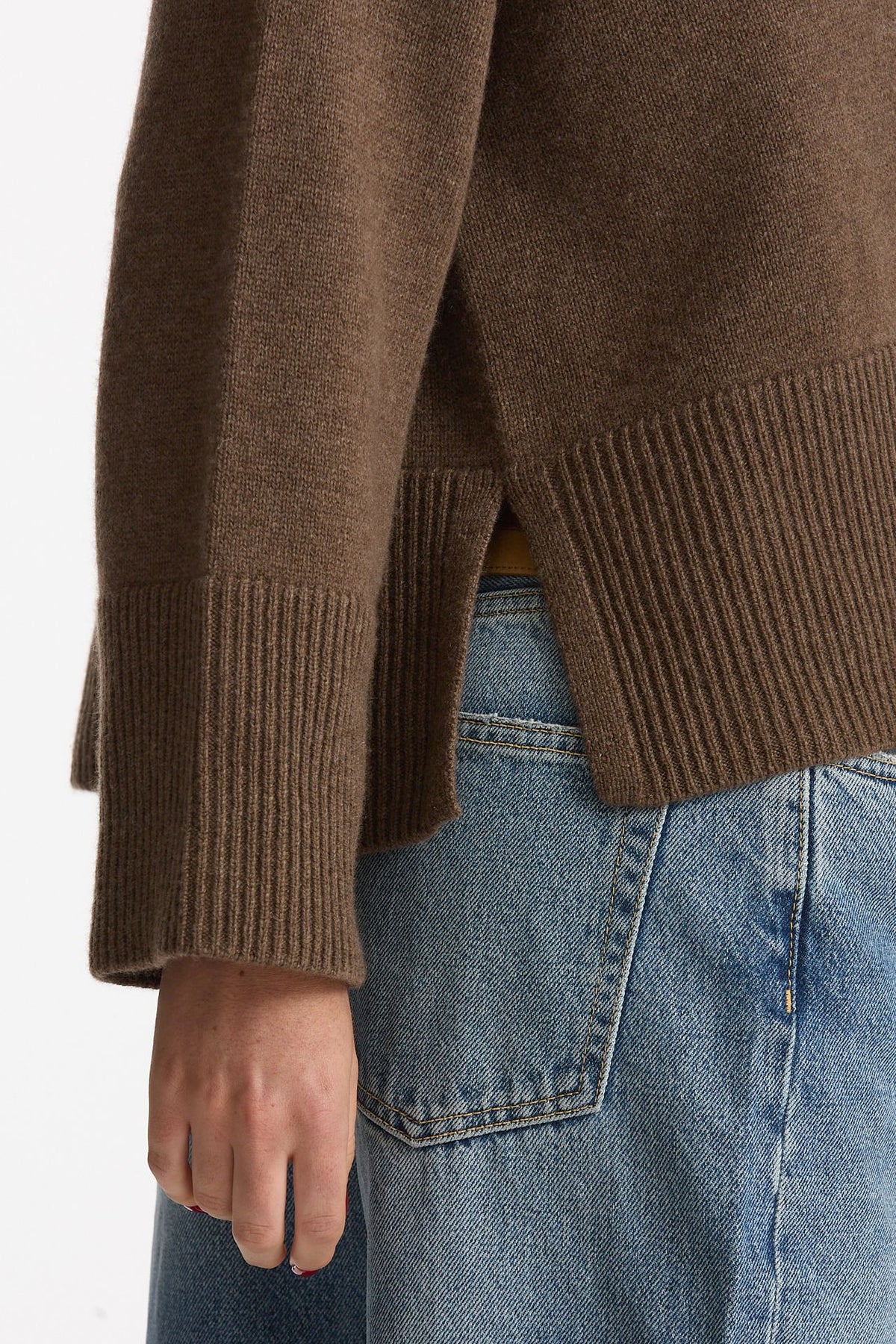Cardigan over in cashmere a due fili  beige tortora donna Be you - 4