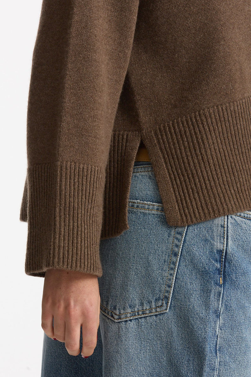 Cardigan over in cashmere a due fili  beige tortora donna Be you - 4