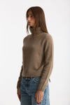 Maglia dolcevita in cashmere a due fili tortora chiaro donna Be you - 1