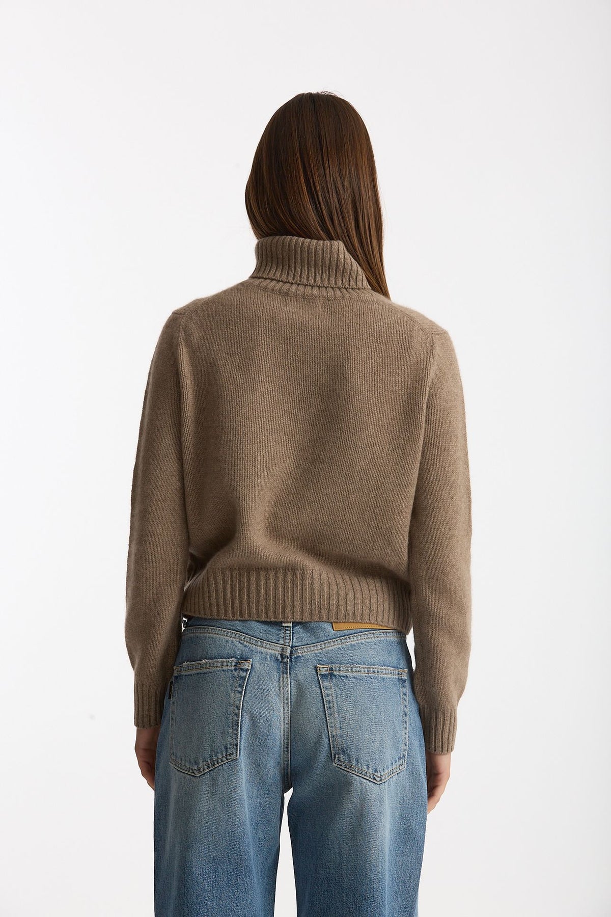 Maglia dolcevita in cashmere a due fili tortora chiaro donna Be you - 3